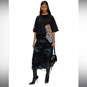 Diesel Midi skirt with floating strands - Skirts Womens